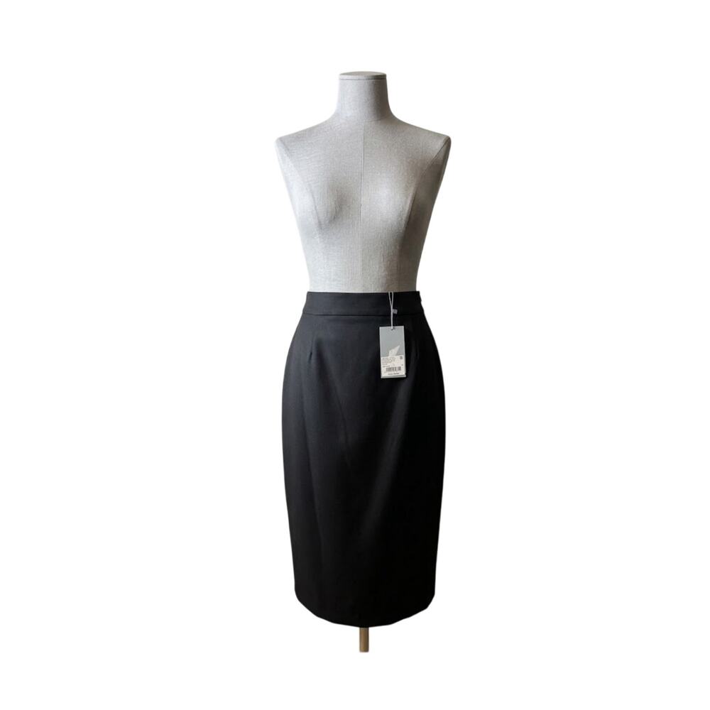 NWT Antonio Melani Loro Piana Black Wool Pencil Skirt